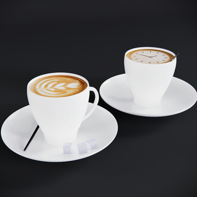  现代咖啡su模型 