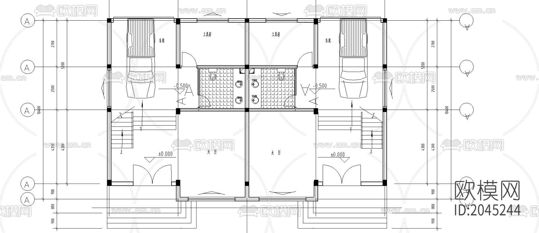 生态庭院农居cad施工图下载（渲染图4）