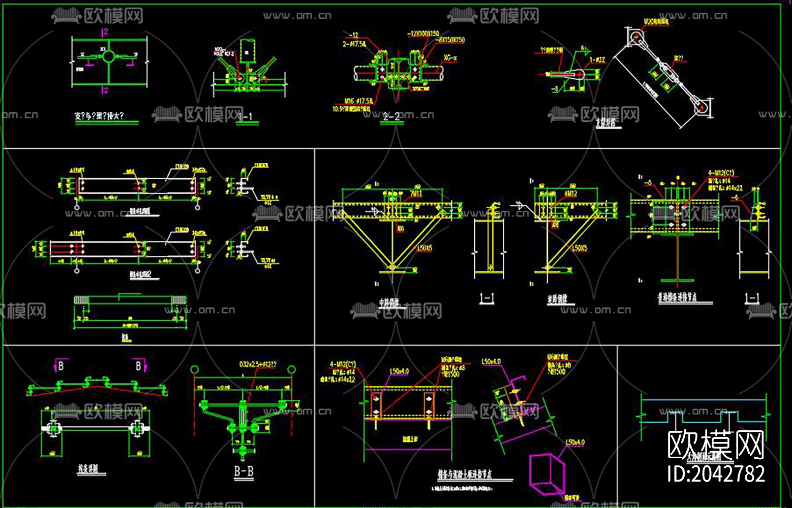 仿古坡屋顶cad施工图下载（渲染图1）