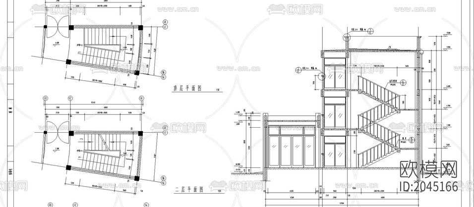 教学楼建筑cad施工图下载(渲染图3)