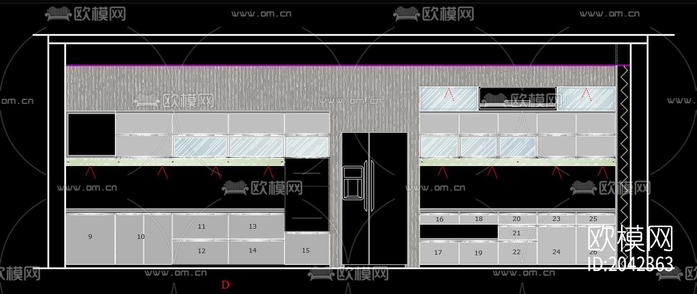 厨房cad施工图下载（渲染图8）