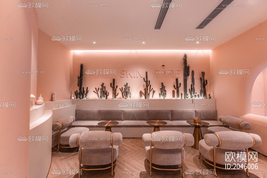 SPA會(huì)所cad施工圖下載(渲染圖4)