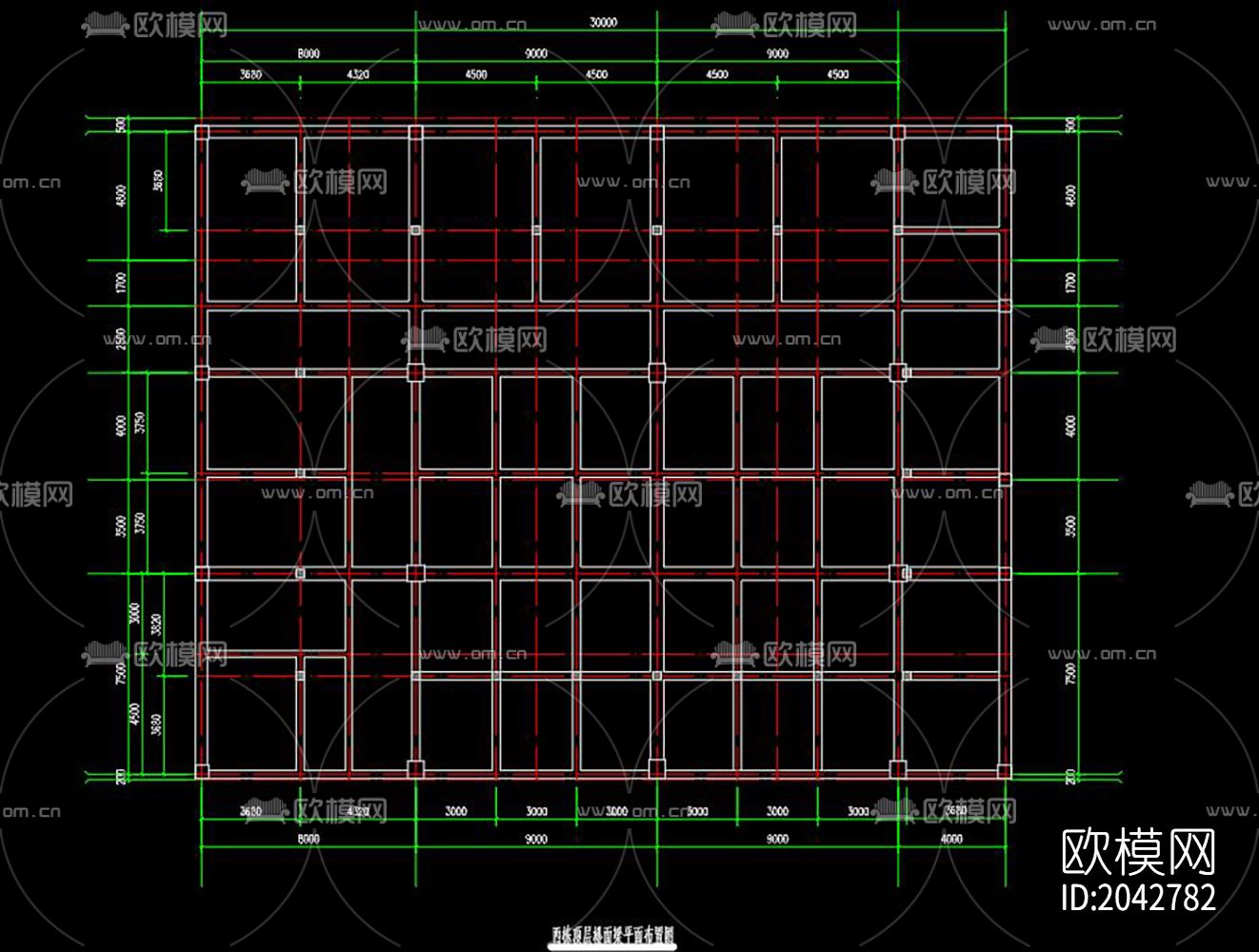仿古坡屋顶cad施工图下载（渲染图2）