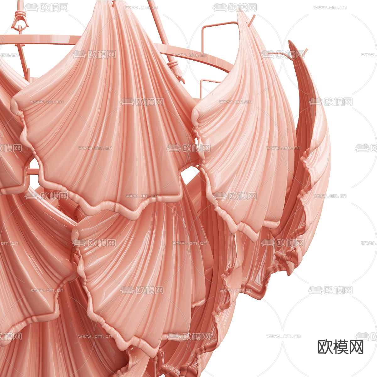 现代玻璃贝壳装饰吊灯3d模型