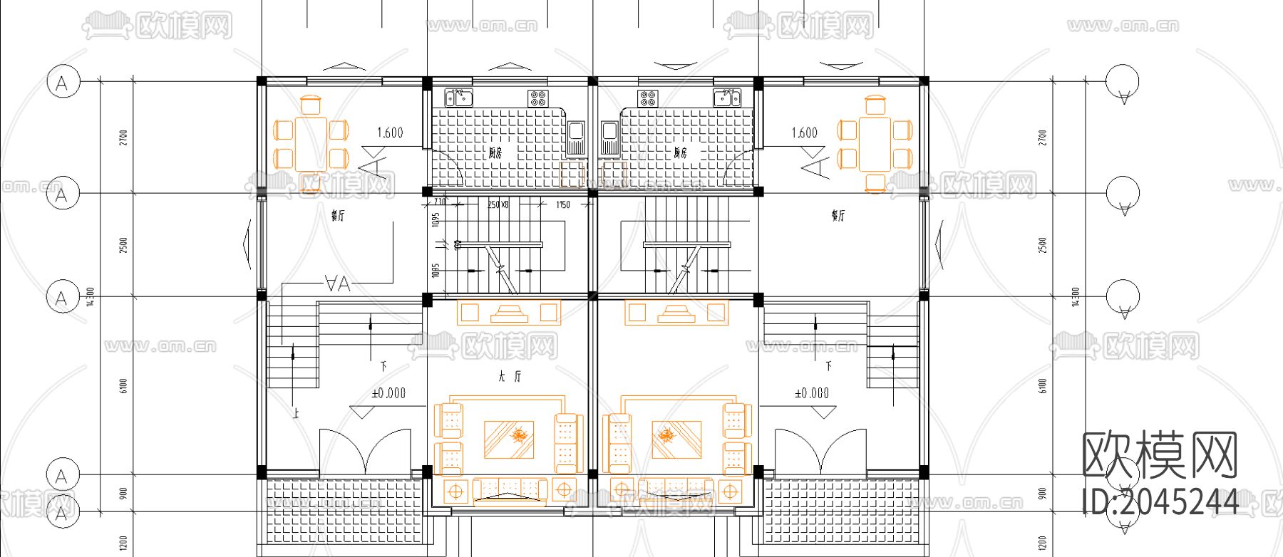 生态庭院农居cad施工图下载（渲染图3）