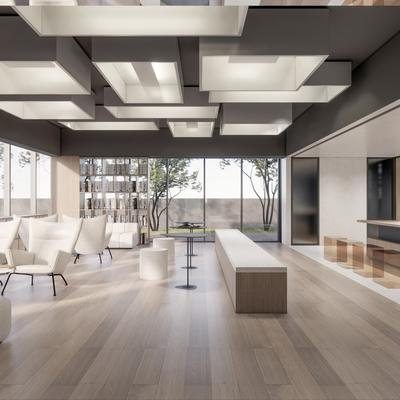  现代咖啡厅su模型 