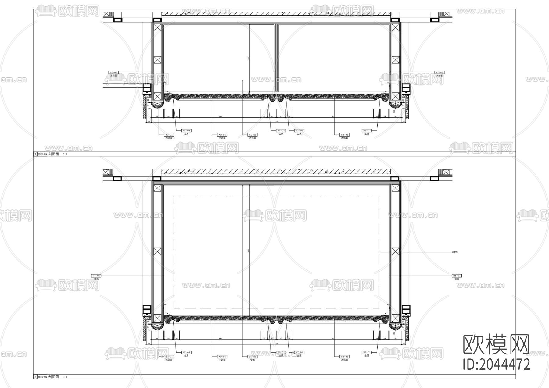 中式备餐柜节点大样下载（渲染图1）