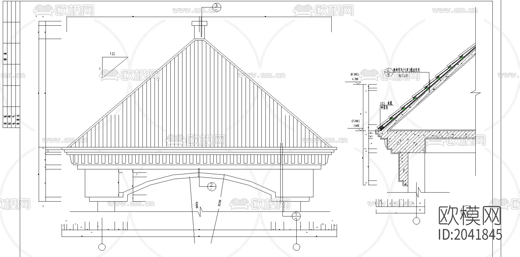 别墅建筑cad施工图下载（渲染图6）