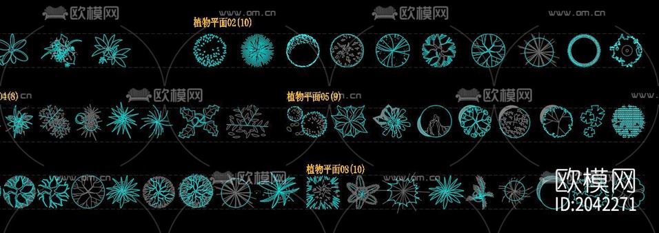 植物cad圖庫下載(渲染圖2)