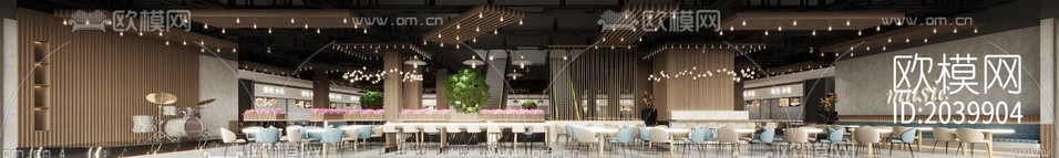 學(xué)校食堂兩層cad施工圖下載(渲染圖8)
