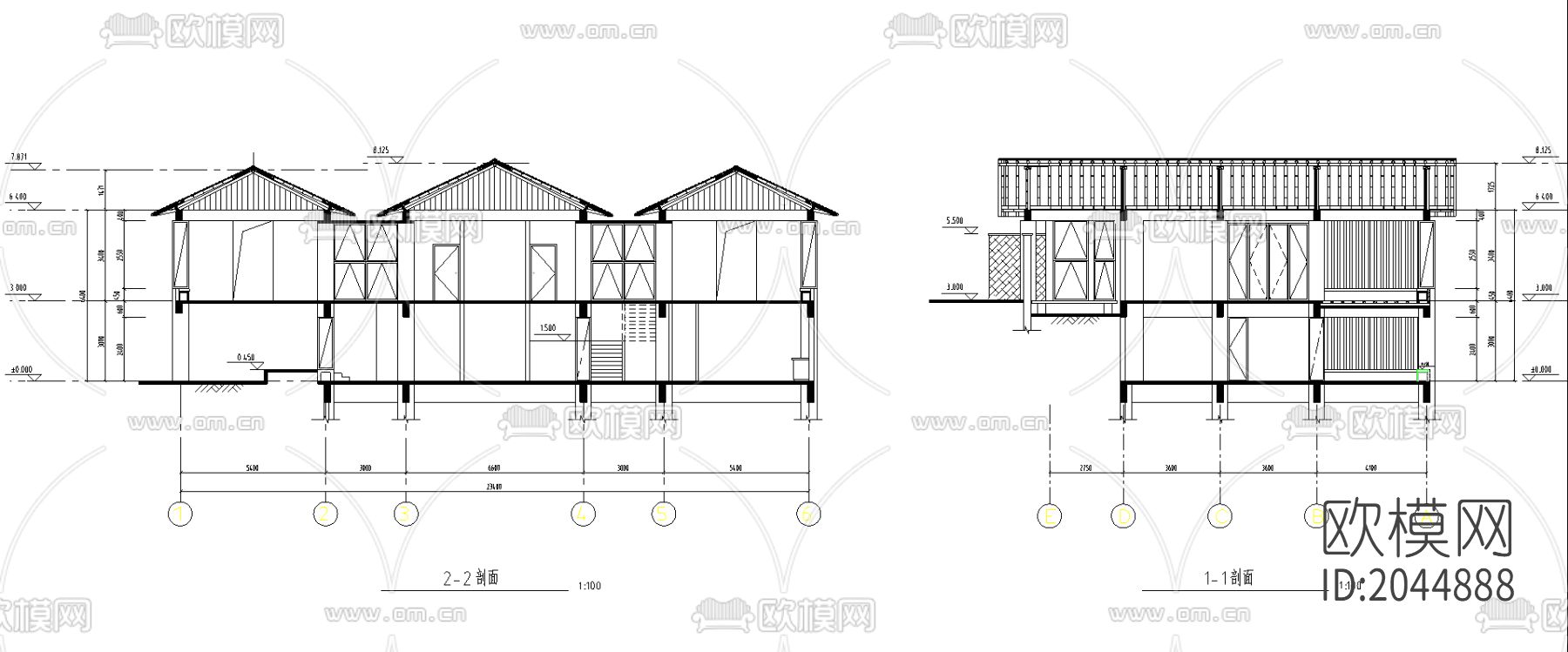 渡假村总统套房cad施工图下载（渲染图2）