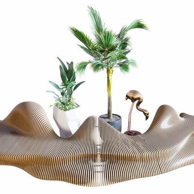  现代异形户外椅su模型 