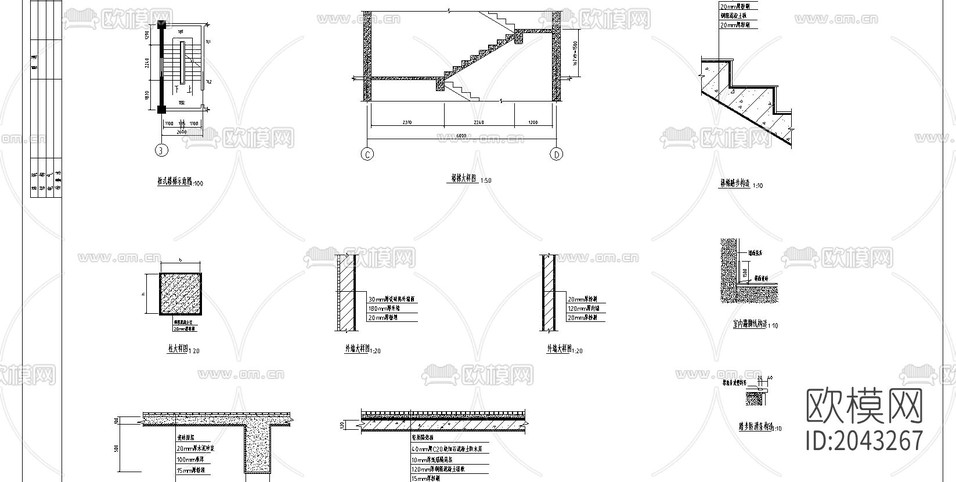 建筑cad施工圖下載(渲染圖2)