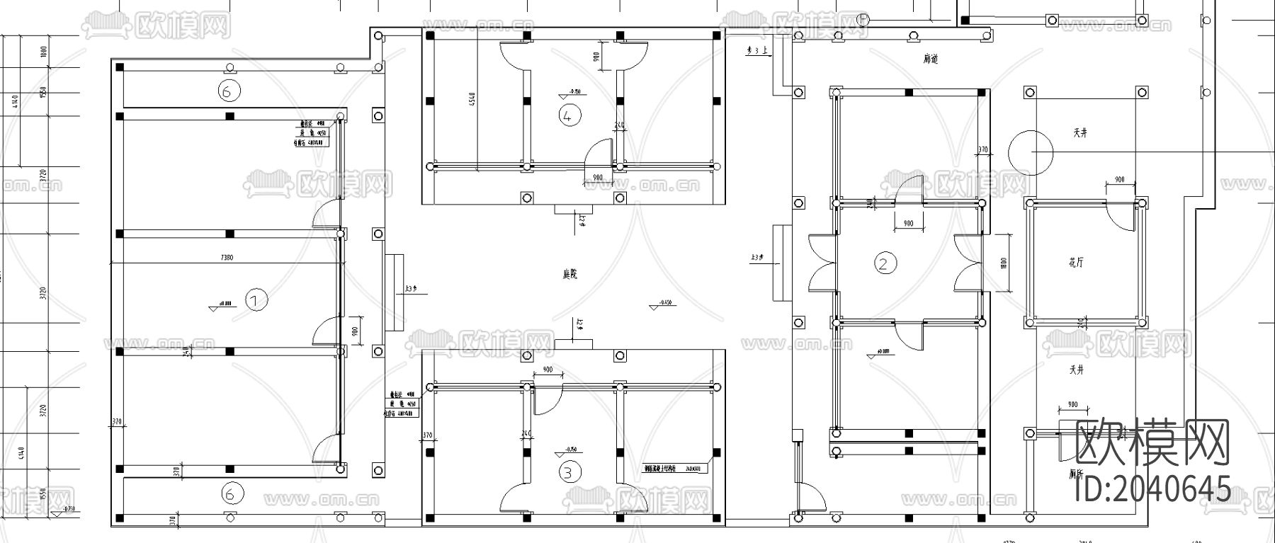 四合院节点大样下载（渲染图3）