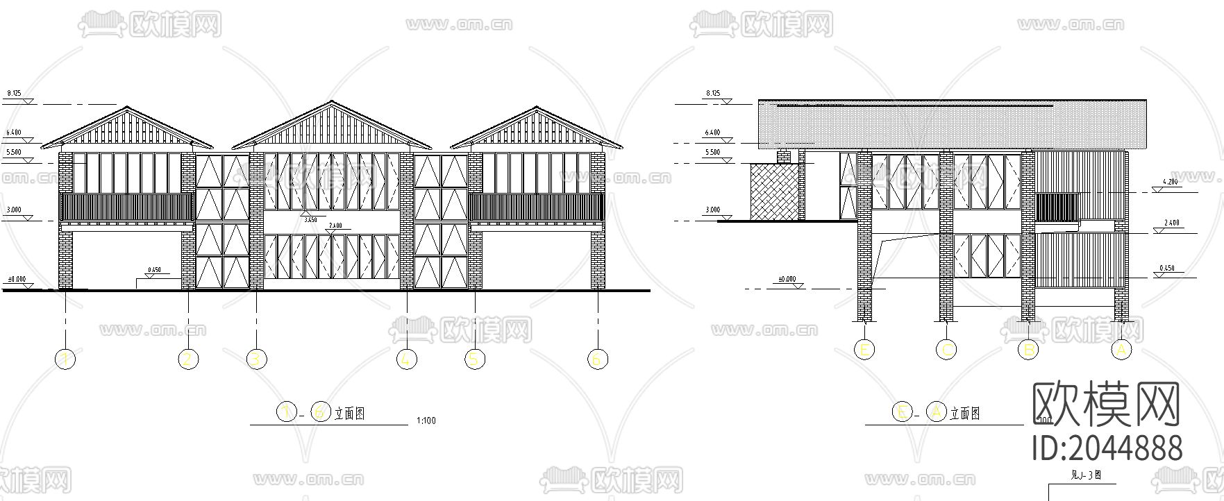 渡假村总统套房cad施工图下载（渲染图3）