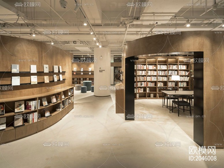 圖書館cad施工圖下載(渲染圖3)