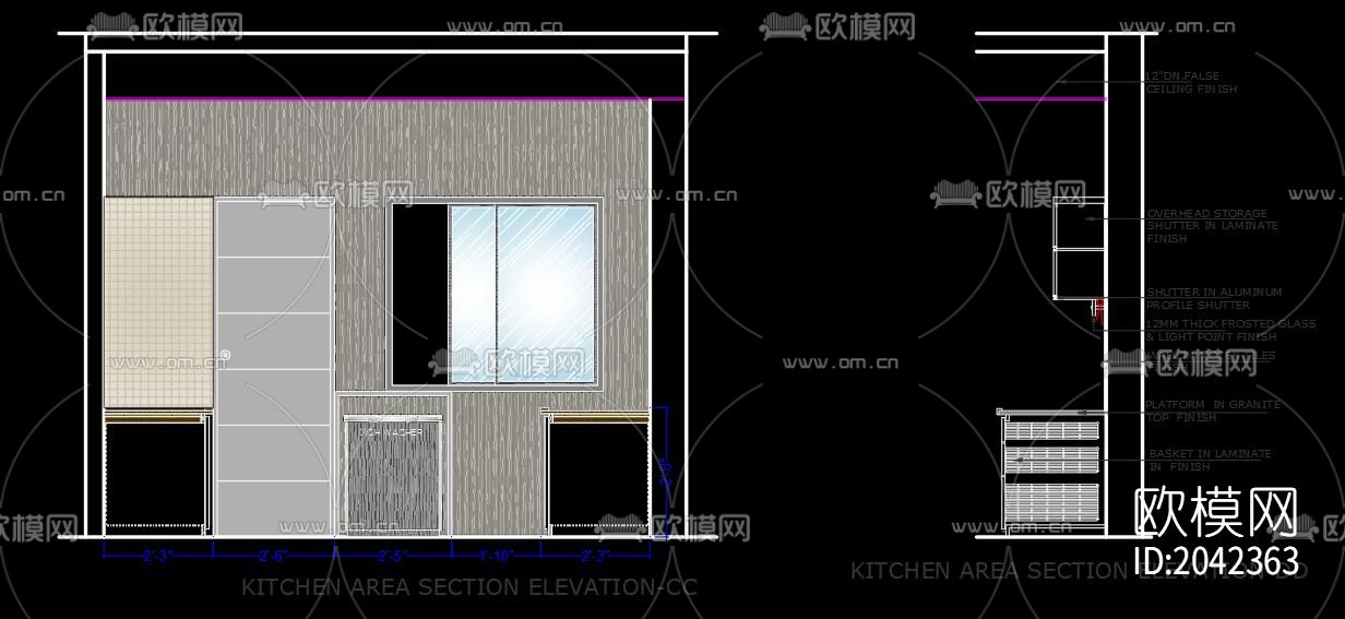 厨房cad施工图下载（渲染图5）