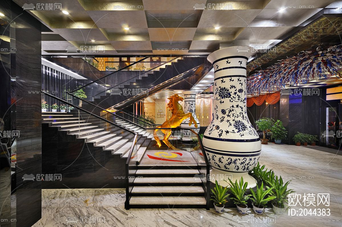 公馆会所cad施工图下载（渲染图7）