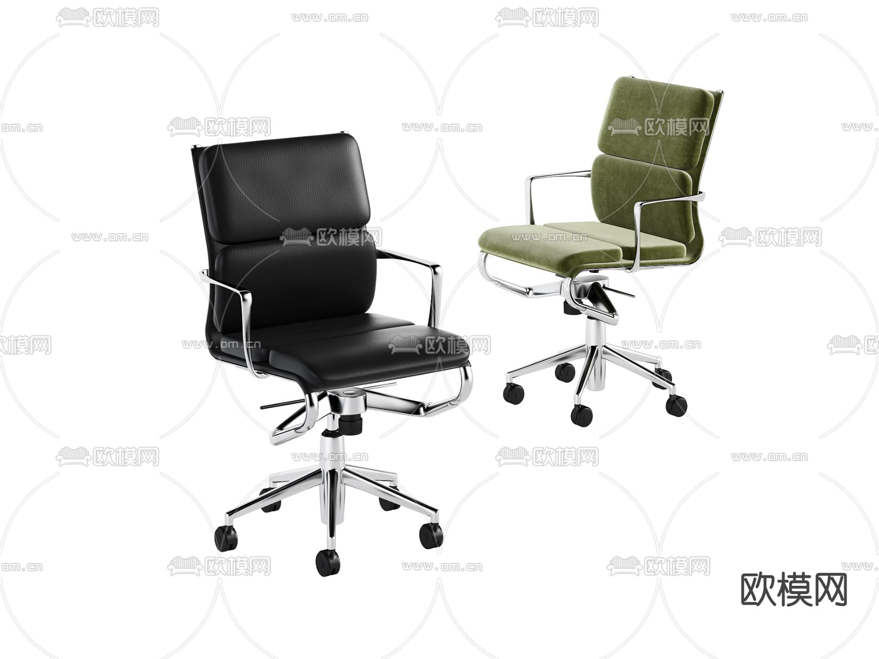 现代布艺办公椅转椅3d模型下载