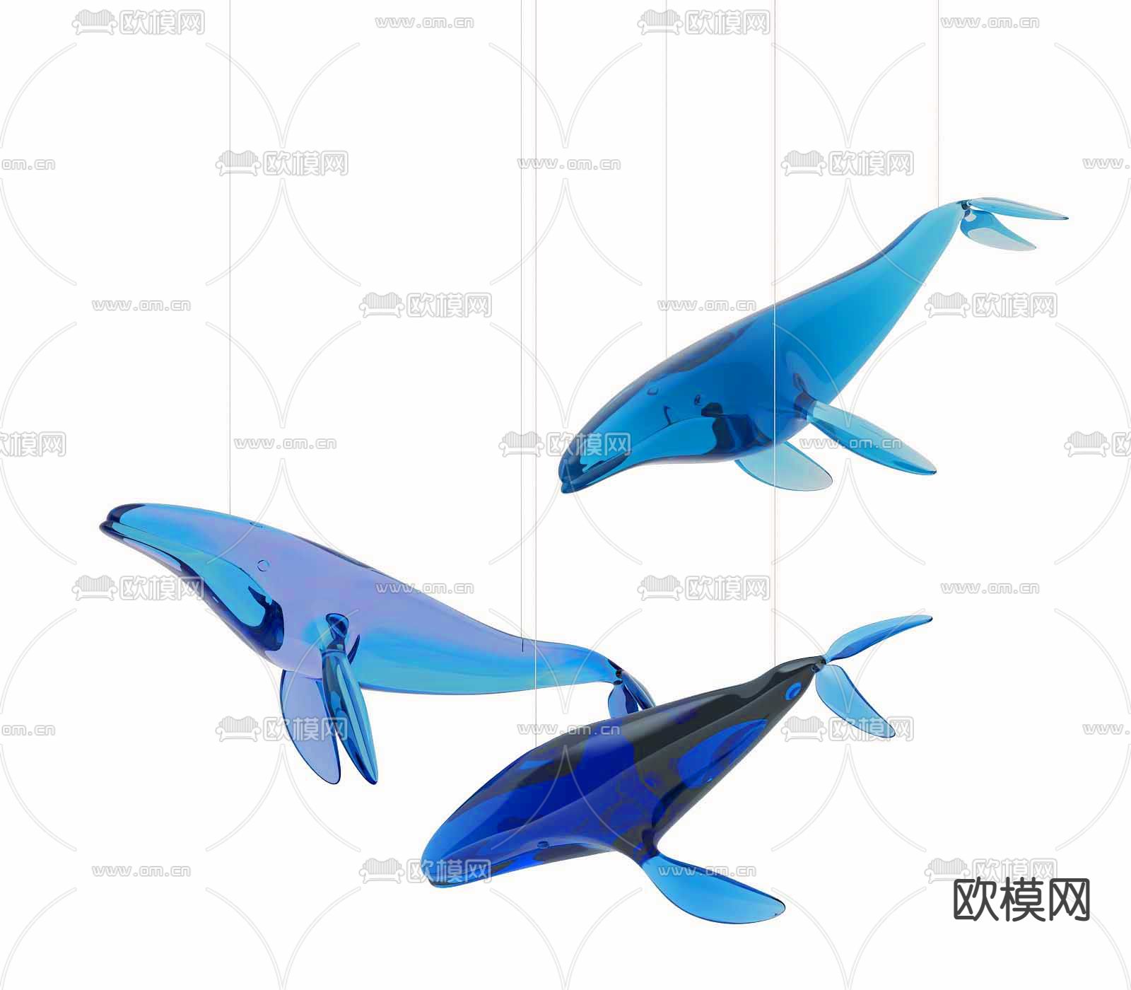 现代玻璃鲸鱼雕塑装置3d模型下载_ID11893105_3dmax免费模型-欧模网