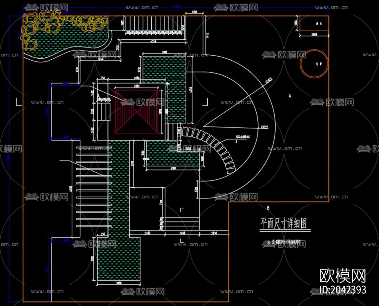 屋顶花园cad施工图下载（渲染图2）