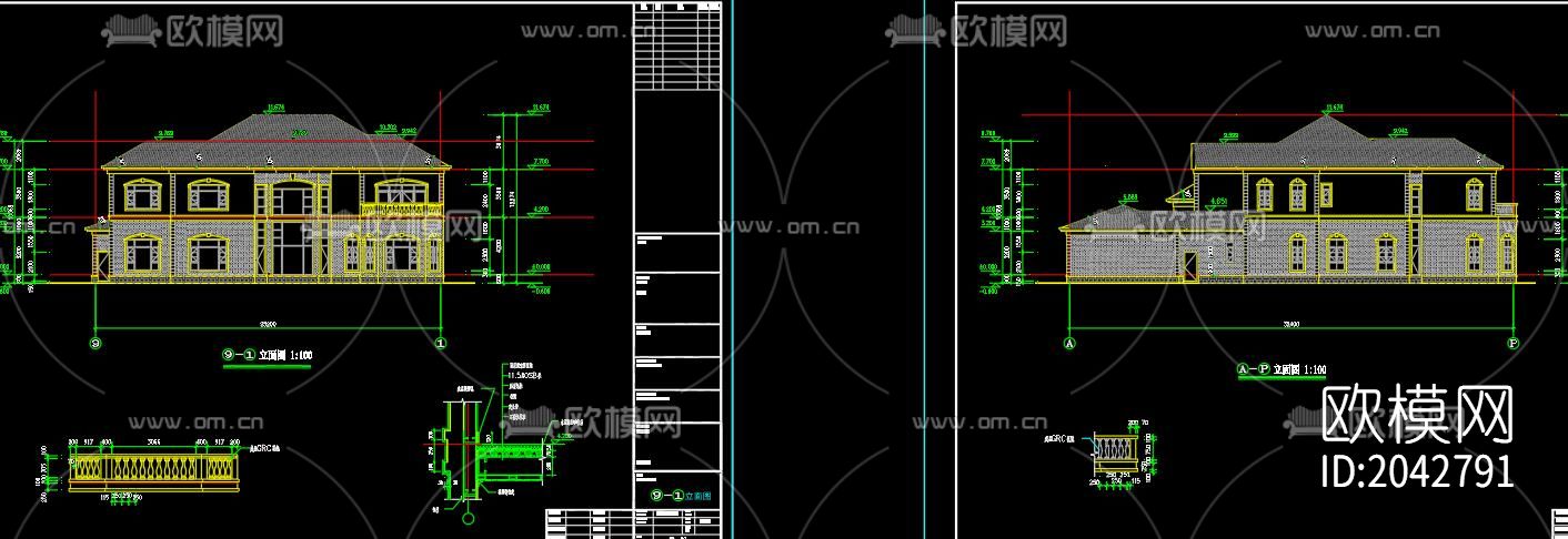 轻钢别墅cad施工图下载（渲染图2）