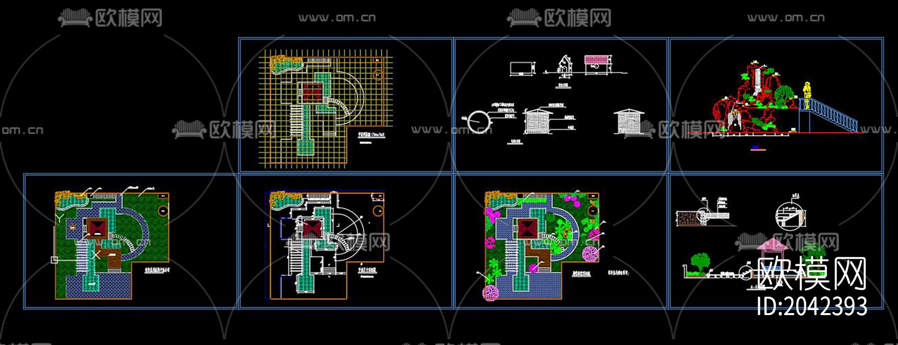 屋顶花园cad施工图下载（渲染图8）
