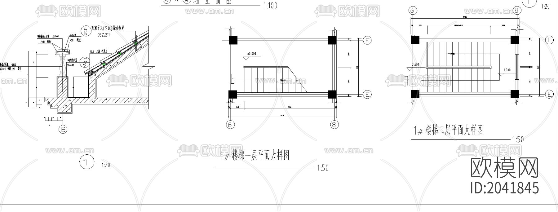 别墅建筑cad施工图下载（渲染图2）