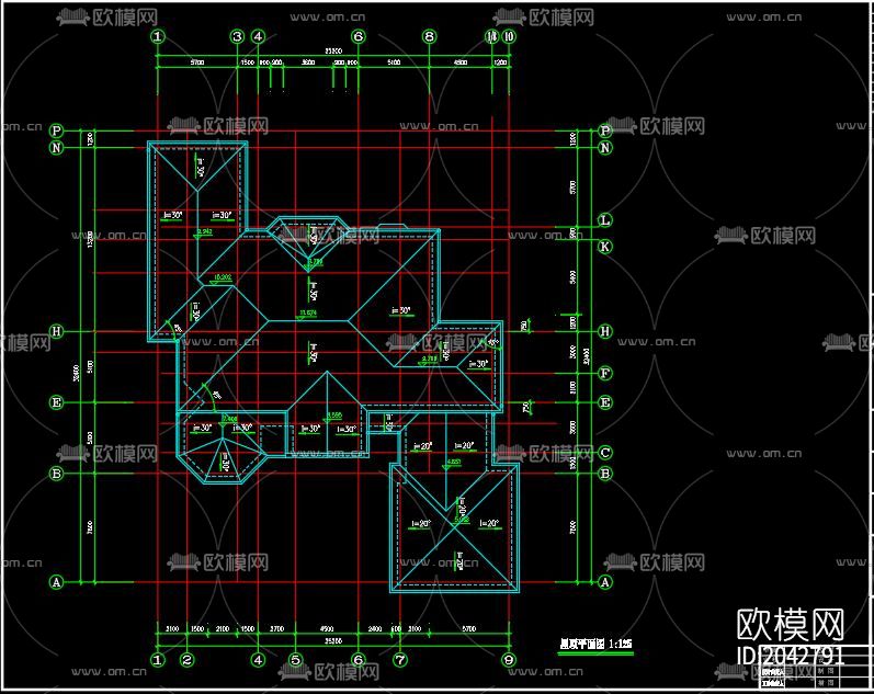 轻钢别墅cad施工图下载（渲染图10）