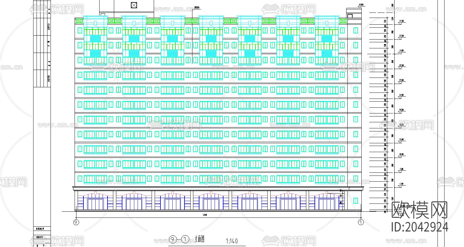 学生宿舍cad施工图下载（渲染图4）