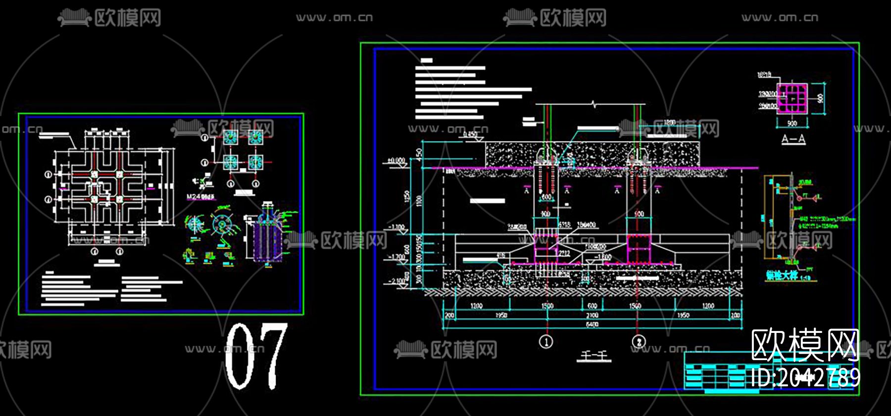 瞭望塔cad施工图下载（渲染图1）