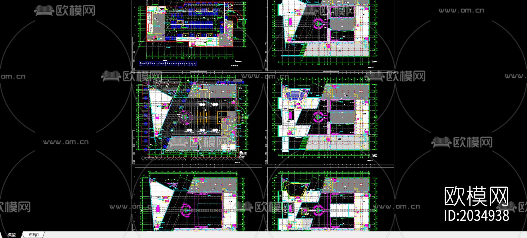 防火分区cad施工图下载