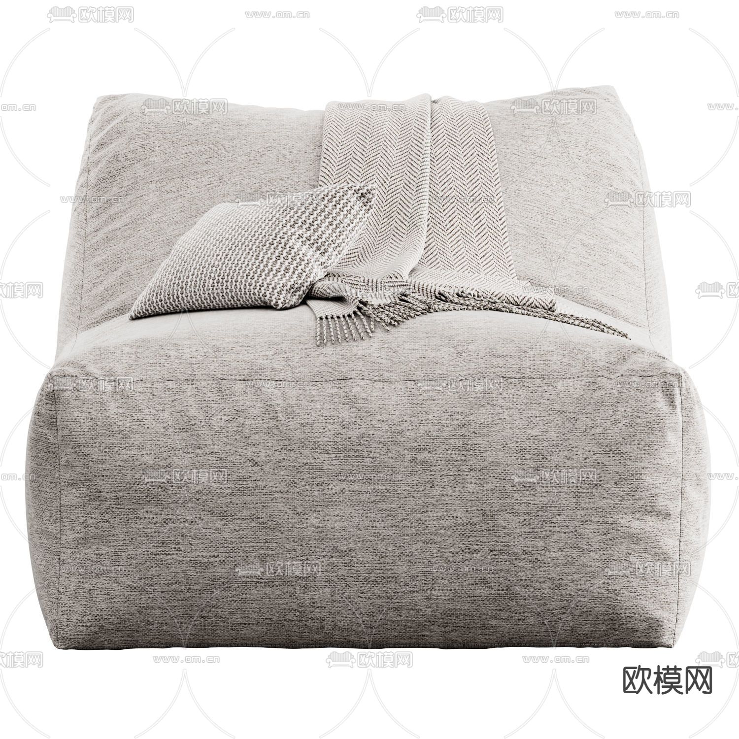 现代布艺懒人沙发3d模型下载（渲染图3）