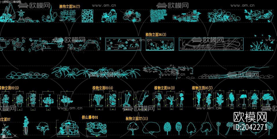 植物cad圖庫下載(渲染圖5)