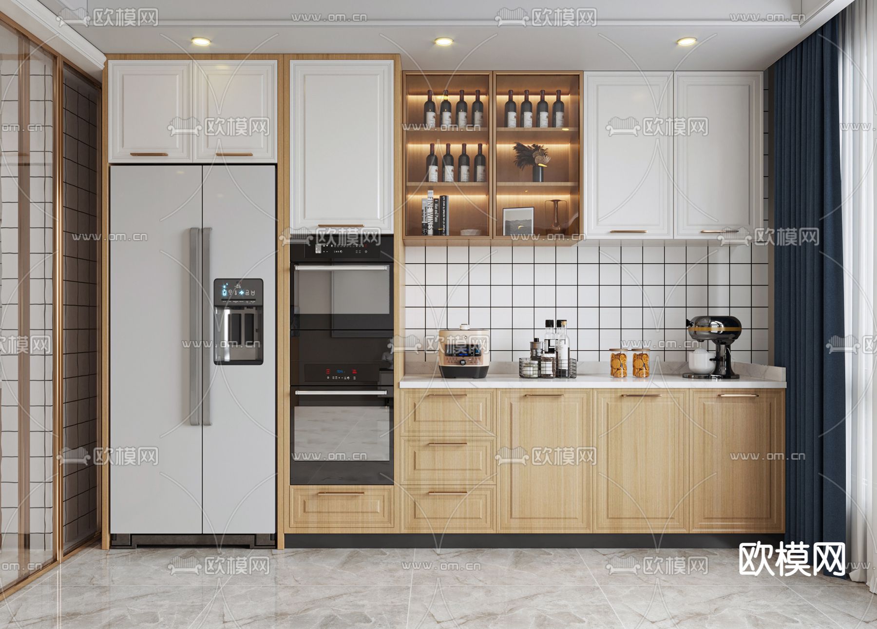 北欧橱柜su模型下载（渲染图1）