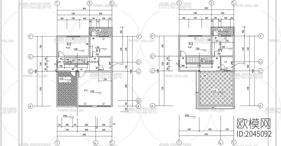 農(nóng)村自建房建筑cad施工圖下載(渲染圖4)