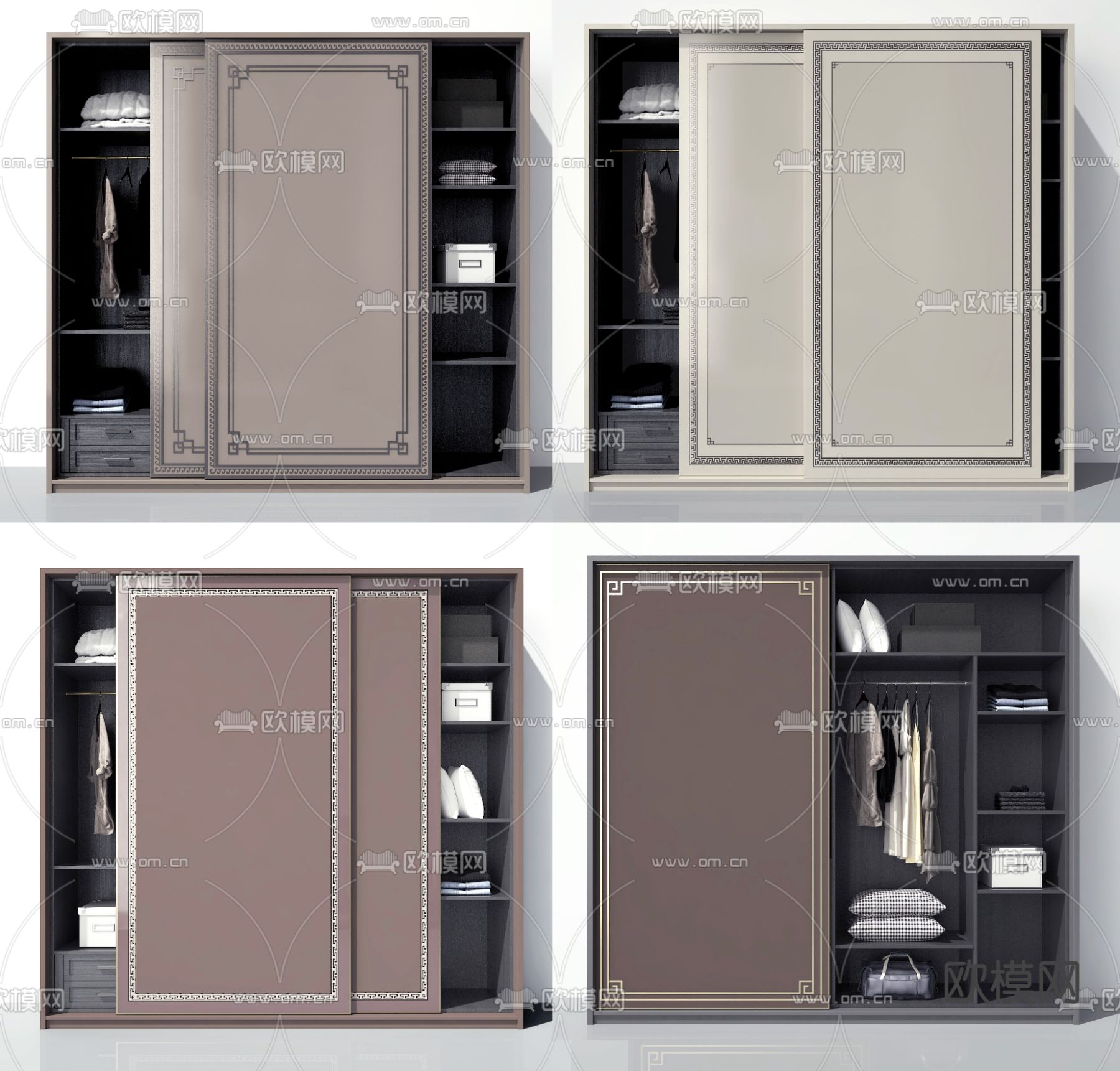 新中式衣柜su模型下载（渲染图1）