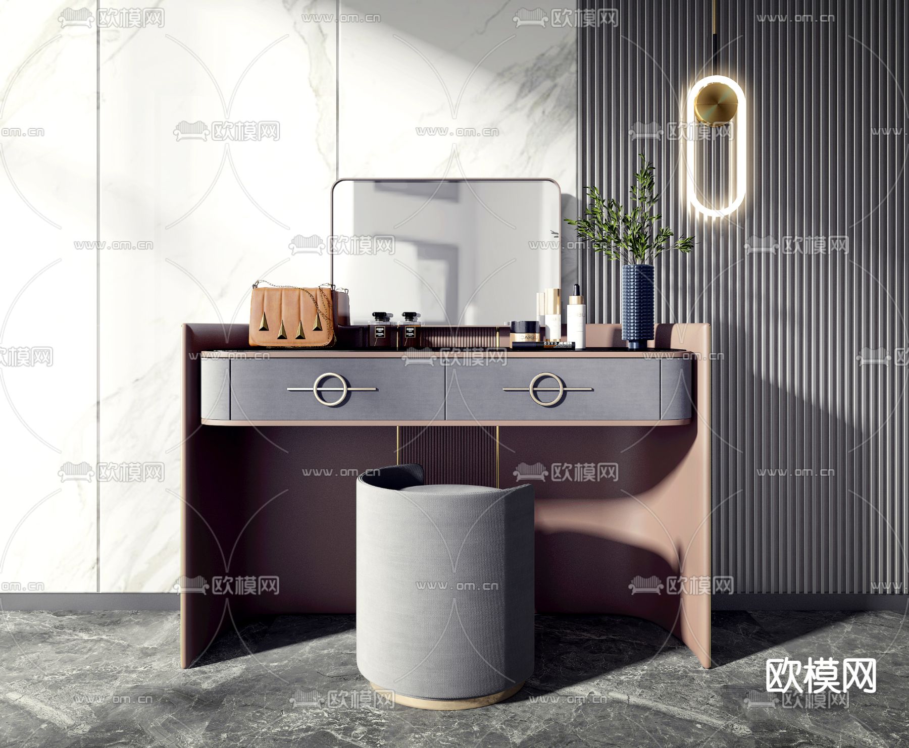 现代梳妆台su模型