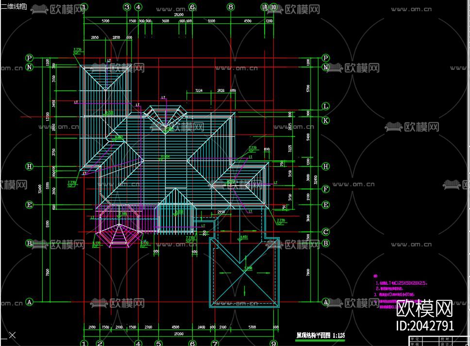 轻钢别墅cad施工图下载（渲染图7）