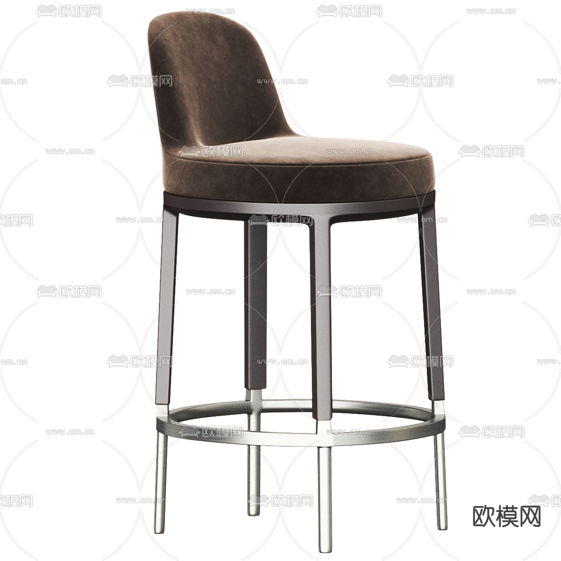 现代布艺吧台椅3d模型下载（渲染图3）