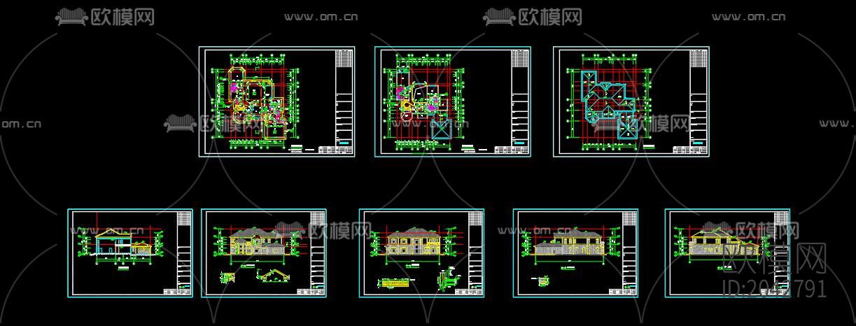 轻钢别墅cad施工图下载（渲染图5）