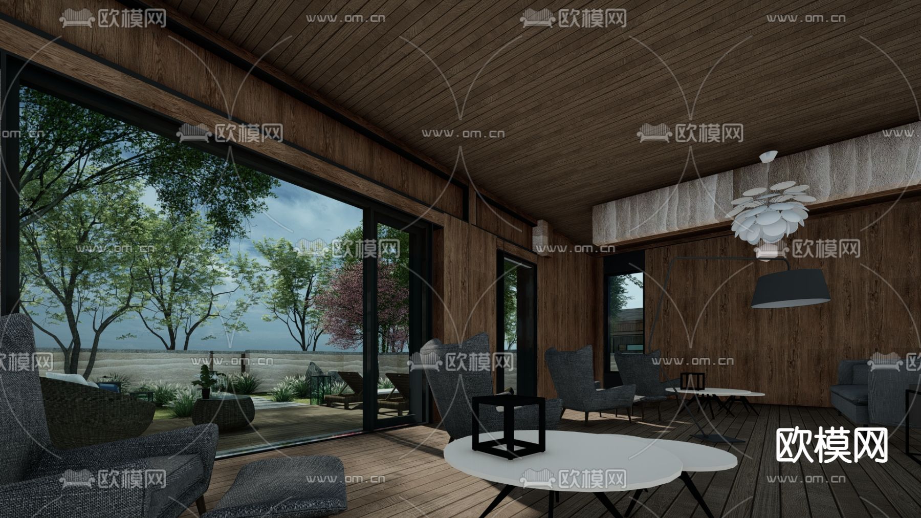 中式乡村庭院su模型下载（渲染图2）