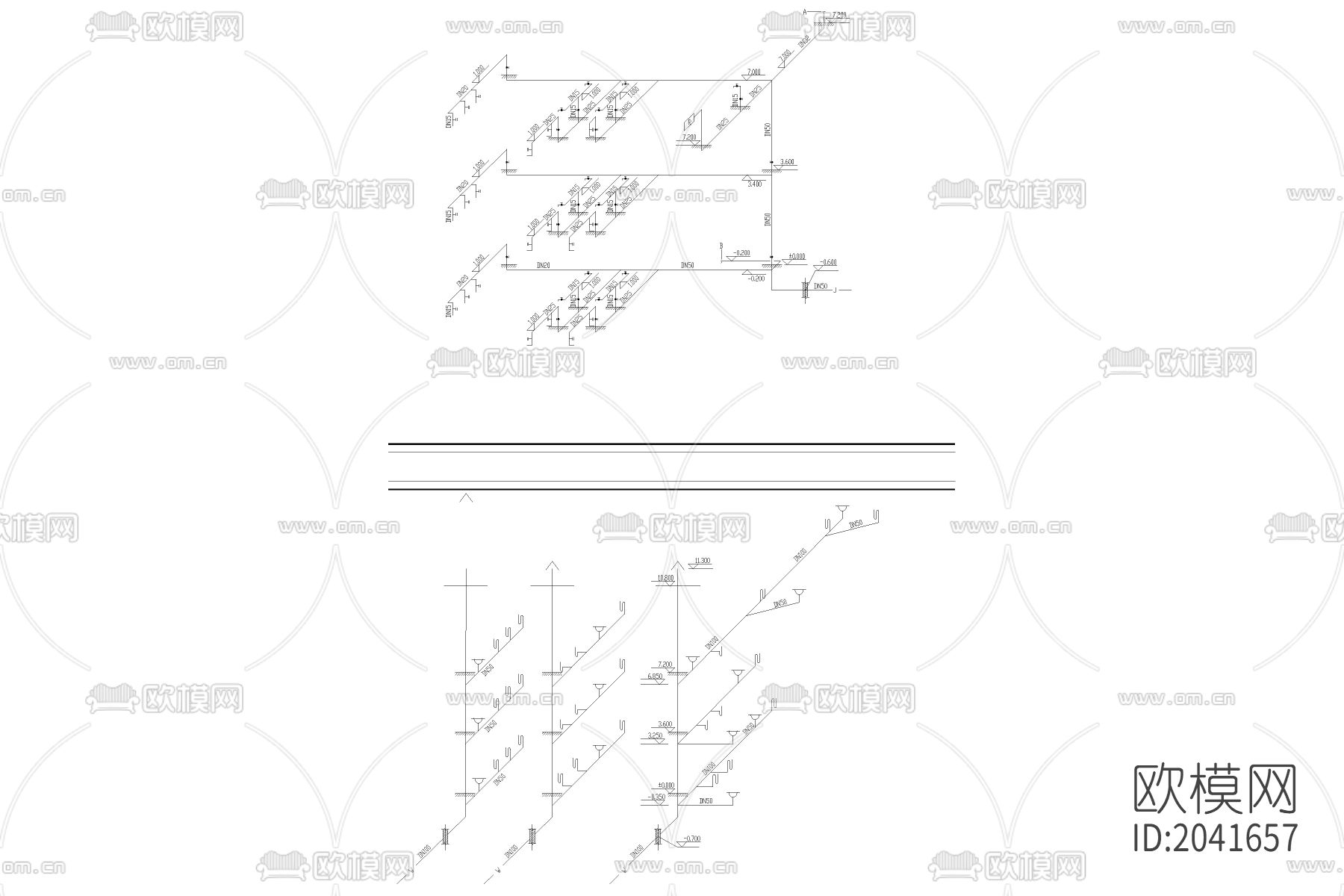 办公楼cad施工图下载（渲染图2）