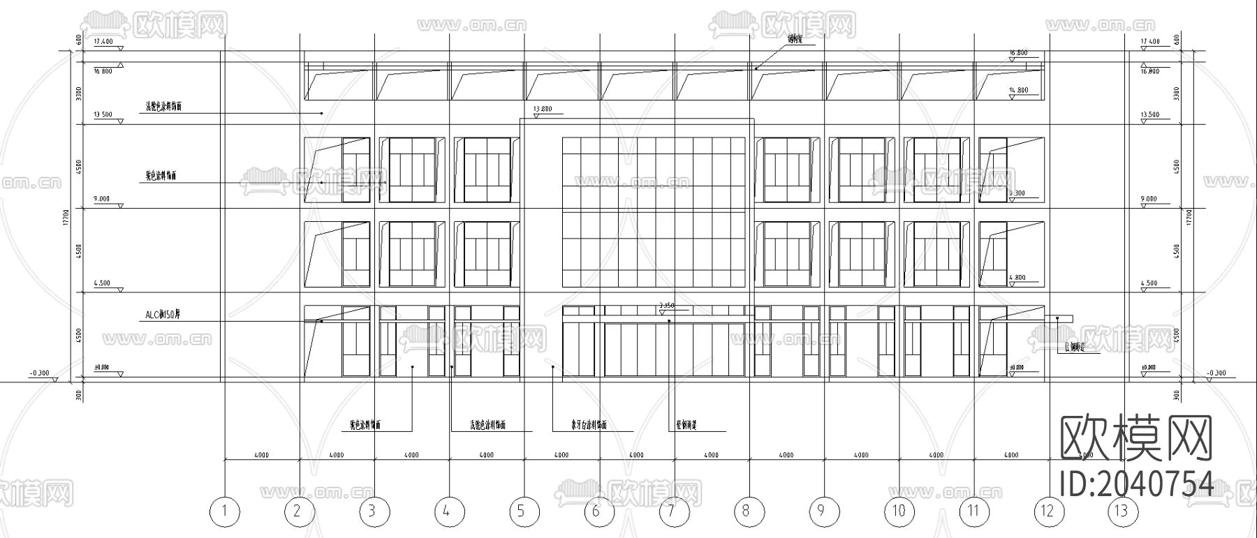 工业厂房cad施工图下载（渲染图3）