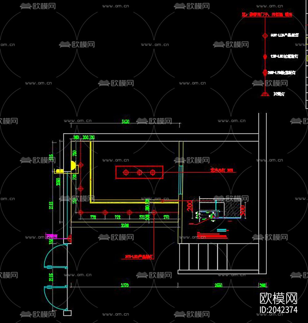 奶茶店cad施工图下载（渲染图4）