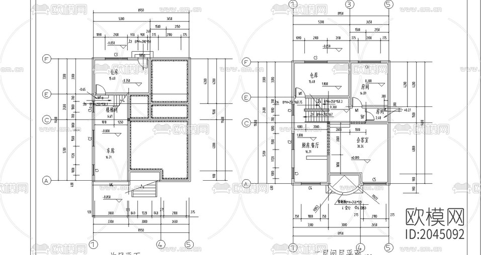 農(nóng)村自建房建筑cad施工圖下載(渲染圖3)