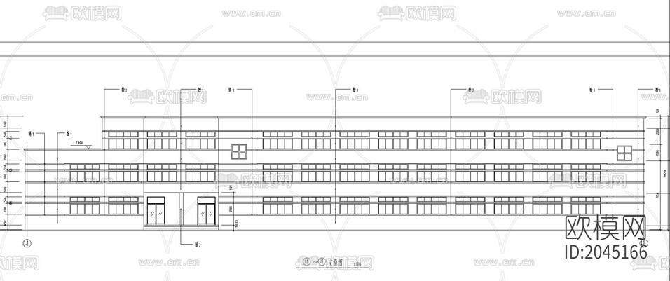 教学楼建筑cad施工图下载(渲染图1)