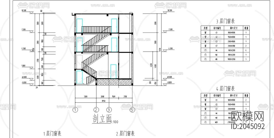 農(nóng)村自建房建筑cad施工圖下載(渲染圖1)