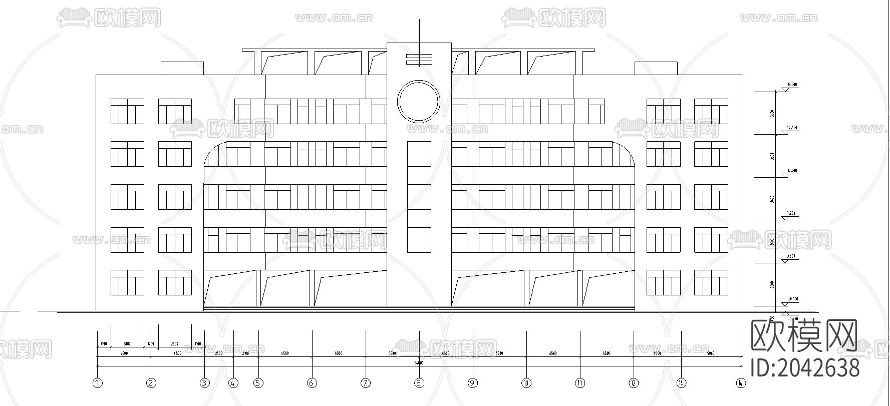 教学楼cad施工图下载（渲染图1）