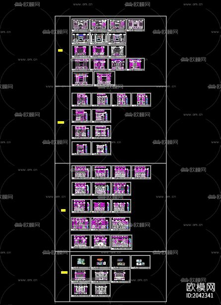 美式书柜cad图库下载（渲染图6）